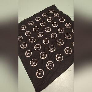 Black and Pink Patterned Scarf